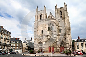 Nantes Cathedral with clouds in summer photo