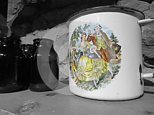 antique slab jug painted classic style photo