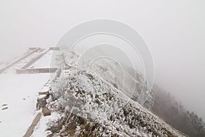 Nantou Hehuan Mountain in Taiwan in snow