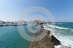 Naoussa village and harbor - Aegean Sea - Paros Cyclades island - Greece