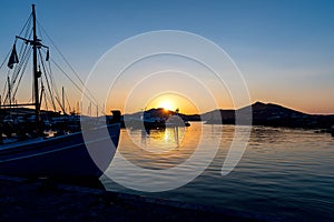 Naoussa village and harbor - Aegean Sea - Paros Cyclades islands - Greece