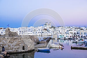Naoussa village Paros island Greece, popular tourist destination in Europe