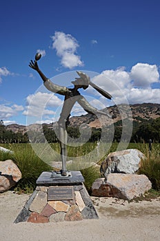 The Greater sculpture in front of the Stags` Leap Winery in Napa Valley, California