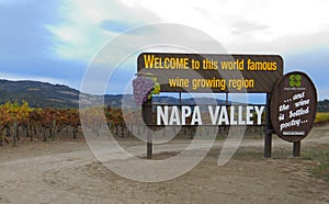 Napa Valley California Welcome Sign