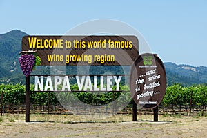 Napa Valley Sign. California