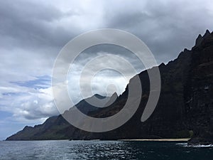 Napali Coast Mountains and Cliffs - Kauai Island, Hawaii.