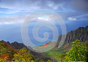 Napali valley along the coast of Kauai, Hawaii photo