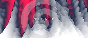 Napalm burns. Abstract background with dynamic effect. Trendy gradients. Can be used for advertising, marketing, presentation