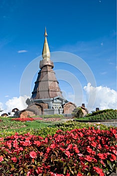 Napametaneedol pagoda on top of mountain, Thailand