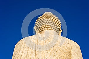 Nape of The 45-meter big jade Buddha image on top of the hill - a perfect place for spotting view of Phuket