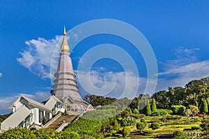 Naphapholphumisiri pagoda on the park top of doi inthanon in ChiangMai, Thailand