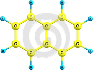 Naphtalene molecular structure on white background