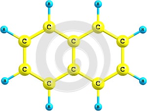 Naphtalene molecular structure on white background