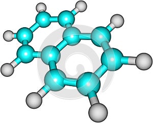 Naphtalene molecular structure on white background