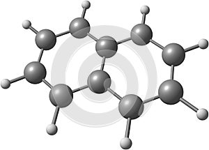 Naphtalene molecular structure on white background