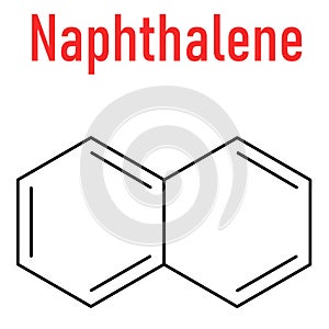 Naphthalene aromatic hydrocarbon molecule. Used as mothball ingredient. Skeletal formula.