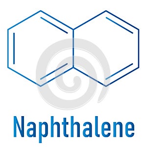 Naphthalene aromatic hydrocarbon molecule. Used as mothball ingredient. Skeletal formula.