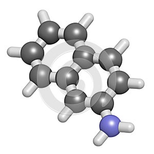 2-naphthylamine carcinogen molecule. Sources include cigarette smoke. May play a role in development of bladder cancer. photo