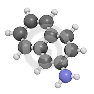 2-naphthylamine carcinogen molecule. Sources include cigarette smoke. May play a role in development of bladder cancer. photo