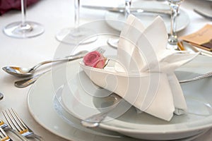 Napkin in the plate photo