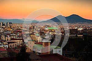 Naples Cityscape with Vesuvio photo