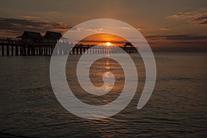 Naples, Florida pier at sunset