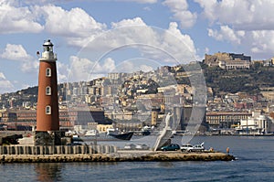 Naples Harbor in Italy on a beautiful day.