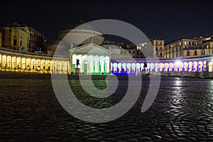 Naples, Italy, June 26, 2020 Piazza del Plebiscito in neoclassical style