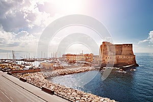 Naples, Italy - view of Castel dell'Ovo (Egg Castle)