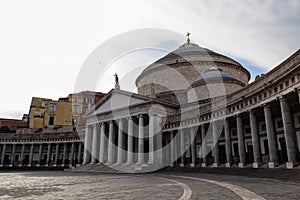 Naples - The main square of Piazza Del Plebiscito in the city center of Naples, Campania, Italy