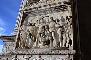 Naples - Particular of the Maschio Angioino portal