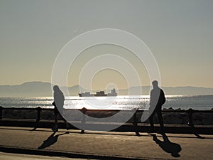 Naples,people in Lungomare Caracciolo