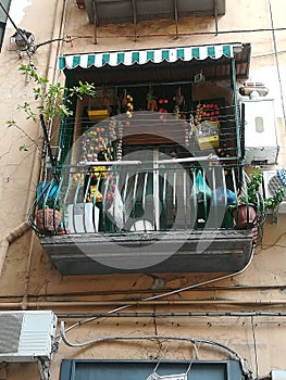 Naples typical balcony, Italy, 2018.