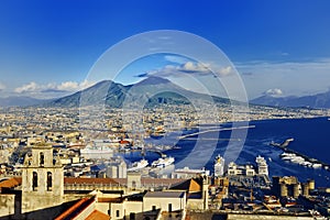 Naples and Vesuvius panoramic view, Napoli, Italy