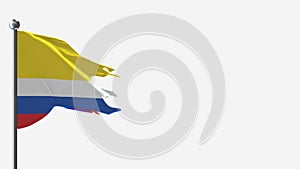 Napo Ecuador 3D tattered waving flag illustration on Flagpole. photo