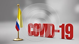 Napo Ecuador realistic 3D flag and Covid-19 illustration. photo