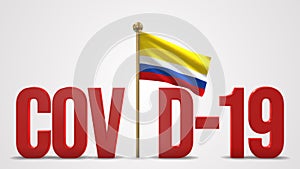 Napo Ecuador realistic 3D flag and Covid-19 illustration. photo