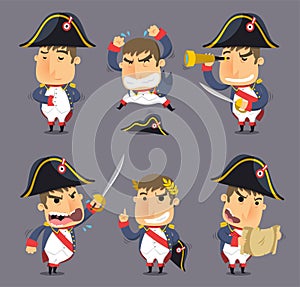 Napoleon cartoon action set