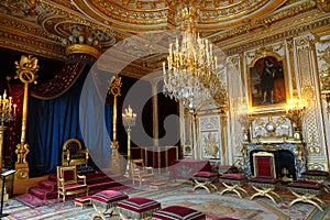 Trone room of Palace of Fontainebleau in France