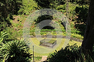 Napoleon's original grave in the Valley of the Willows on the island of St Helena