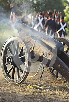 Napoleonic artillery in action photo