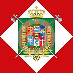 Napoleonic Kingdom of Italy, 1805 - 1814, coat of arms on the national flag