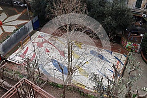Napoli - Campo sportivo del Parco Ventaglieri dalla scalinata esterna photo