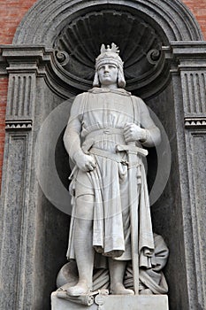 Napoli - Federico II di Svevia sulla facciata di Palazzo Reale photo