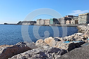 Napoli - Lungomare Nazario Sauro dal faro del Porticciolo del Molosiglio