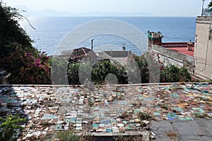 Napoli - Mattonelle colorate disconnesse a Marechiaro photo