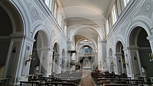 Napoli - Panoramica della Chiesa di Santa Maria degli Angeli alle Croci dall`ingresso