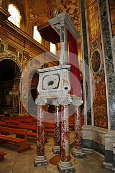 Napoli Ã¢â¬â Pulpito della Chiesa del GesÃÂ¹ Vecchio photo