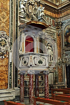 Napoli Ã¢â¬â Pulpito marmoreo della Chiesa del GesÃÂ¹ Vecchio photo