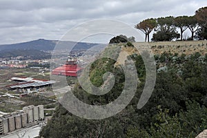 Napoli - Scorcio dell`ex Italsider dal Parco Virgiliano